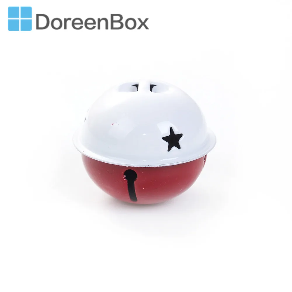 

Doreen Box Kawaii Component Copper Pendants Bell Hallow out Pentagram Star For DIY Making Two Patterns 40mm x 34mm, 2 PCs