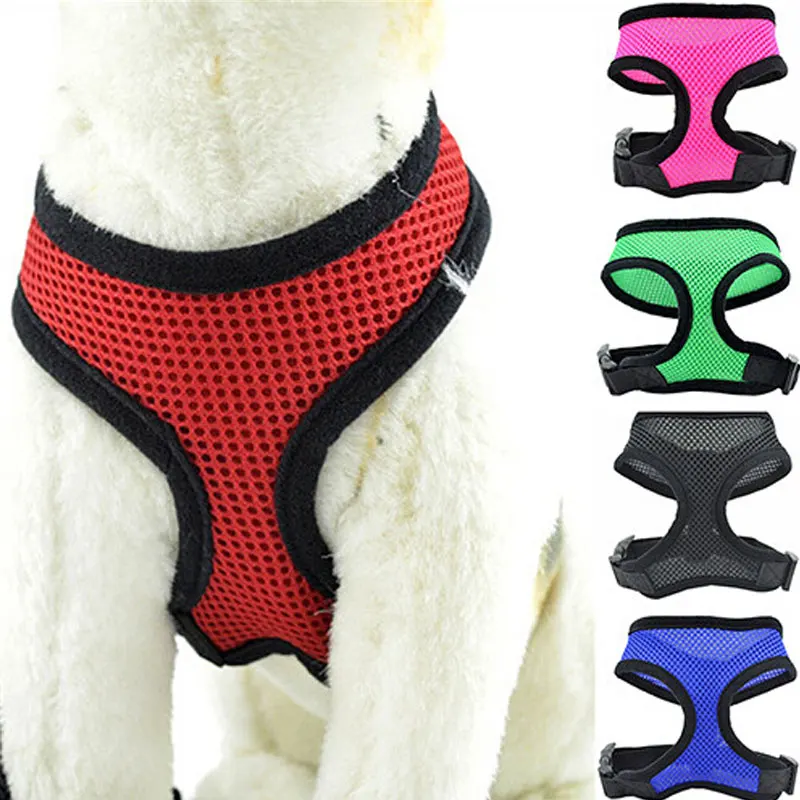 Adjustable Comfort Soft Breathable Dogs Harness Pets Vest Rope Dog Chest Strap Leash Collar Lead