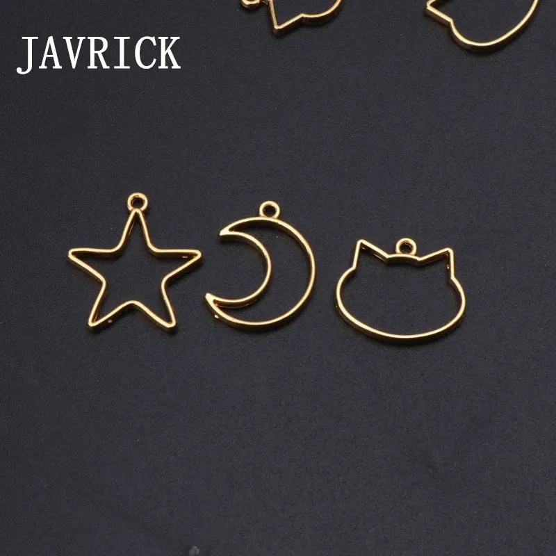 

90Pcs Cat Moon Star Resin Frame Open Bezels Setting Blank Pendant Jewelry Making