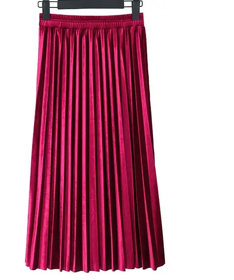 Kenvy бренд Для женщин высококачественные модные роскошные новые длинные бархатные плиссированные Юбки для женщин