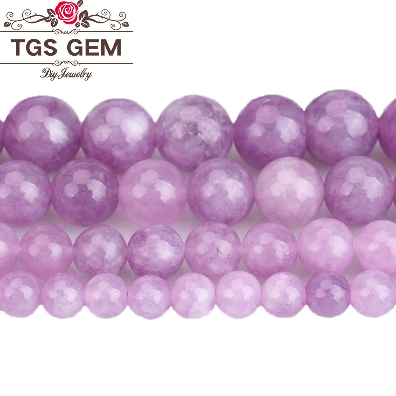 

Natural Gem stone Purple Angelite Stone Round Loose Beads Handwork Anklet Bracelet Necklace Jewelry Making 4 6 8 10 12mm