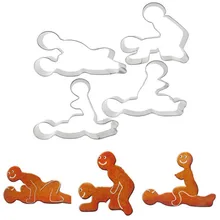 4 шт./компл. для секса, взрослые игры Нержавеющая сталь 3D печенье нож для печенья торт формочка, Инструменты для декорирования