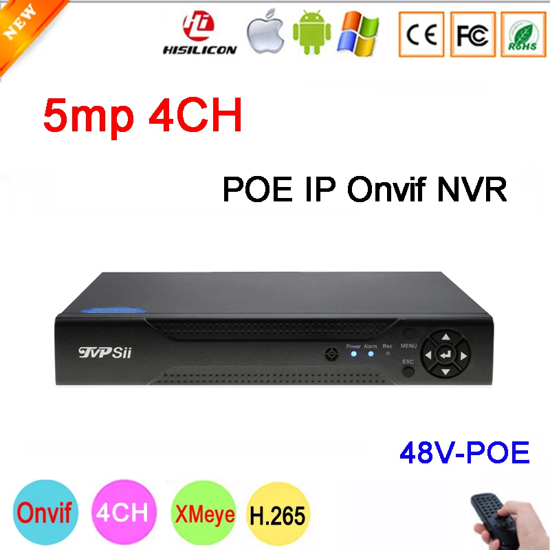  Remote Control Hi3536D Xmeye 8CH*4MP/4CH*5MP 8CH 8 Channel H.265+ 48V POE Onvif CCTV NVR - 32931093689