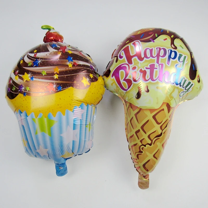 

10pcs/lot ice cream cartoon balloon aluminum foil balloons happy birthday party supplies kids toy