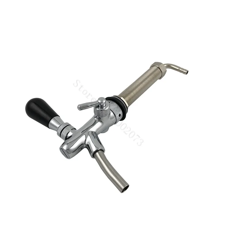 

Draft Beer Faucet Adjustable Beer Tap with Flow Controller Chrome Plating 130mm Long Shank Homebrew Kegerator Bar Making Tools