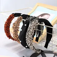 Hair Accessories Leopard Headband Panther Wide Pearl Hairband Korean Accessories Black Fascinator Luxury Headband Hair Bands Hair Accessories Leopard Headband Panther Wide Pearl Hairband Korean Accessories Black Fascinator Luxury Headband Hair Bands
