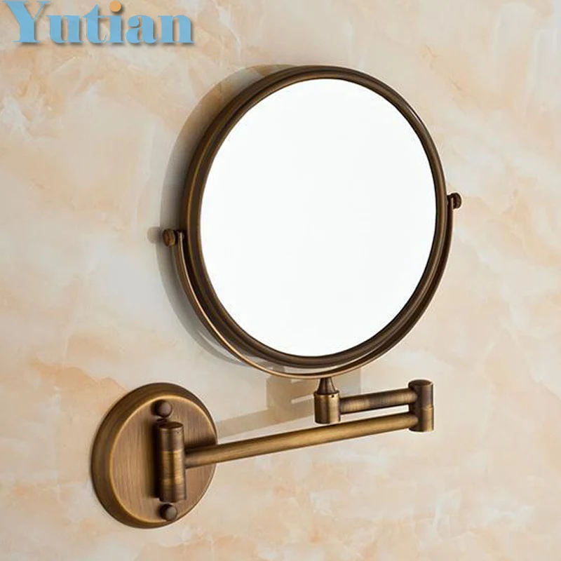 Antique 8\u0026quot; Double Side Bathroom Folding Brass Shave Makeup Mirror Wall Mounted Extend with Arm Antique 8\u0026quot; Double Side Bathroom Folding Brass Shave Makeup Mirror Wall Mounted Extend with Arm