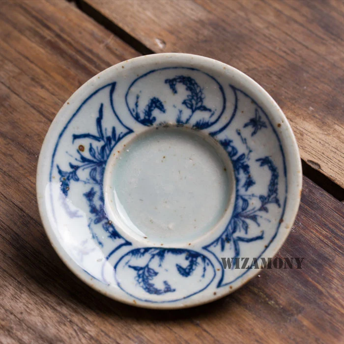 1 шт. WIZAMONY маленький голубой и белый Gaiwan китайский старинный глазурь Цзиндэчжэнь