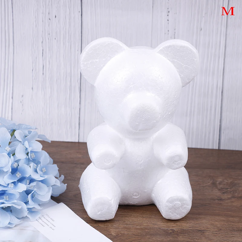Modelado oso espuma poliestireno Oso Blanco espuma regalos corazón bola adornos artesanía flor fiesta de Pascua 15 cm 20 cm tamaño Modelado oso espuma poliestireno Oso Blanco espuma regalos corazón bola adornos artesanía flor fiesta de Pascua 15 cm 20 cm tamaño