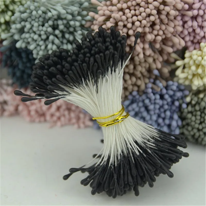 bulk dried flowers 400pcs 1mm Retro Matte Double Heads Mini Flower Stamen Pistil Wedding Decoration DIY Fake Christmas Scrapbooking Gift box craft Artificial & Dried Flowers near me Artificial & Dried Flowers