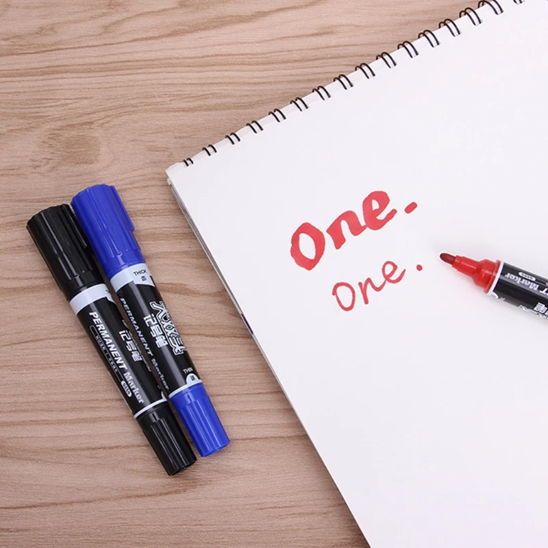 Быстрое высыхание двойной боковой маркер ручка водонепроницаемый чернила Перманентный офис письма инструмент