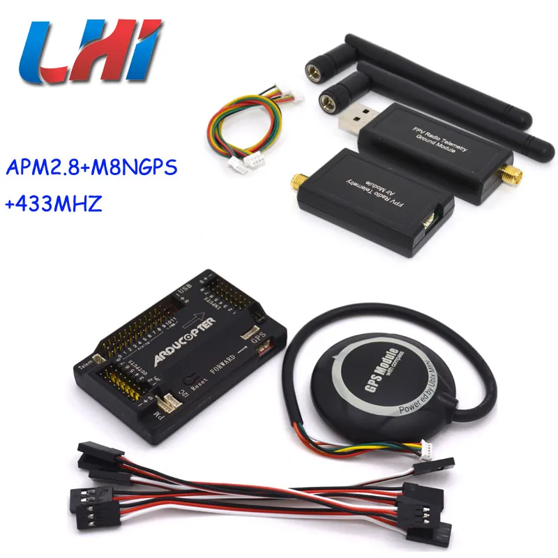 M8N GPS 3DR Radio Telemetry Kit 433Mhz APM 2 8 Multicopter Flight Control 2 5 2