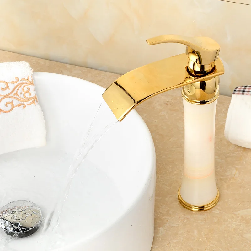 

Basin Faucet Elegant Black Oil Jade and Brass Sink Mixer Tap Deck Mounted Water Tap Hot Cold Crane Unique design Tap Torneira