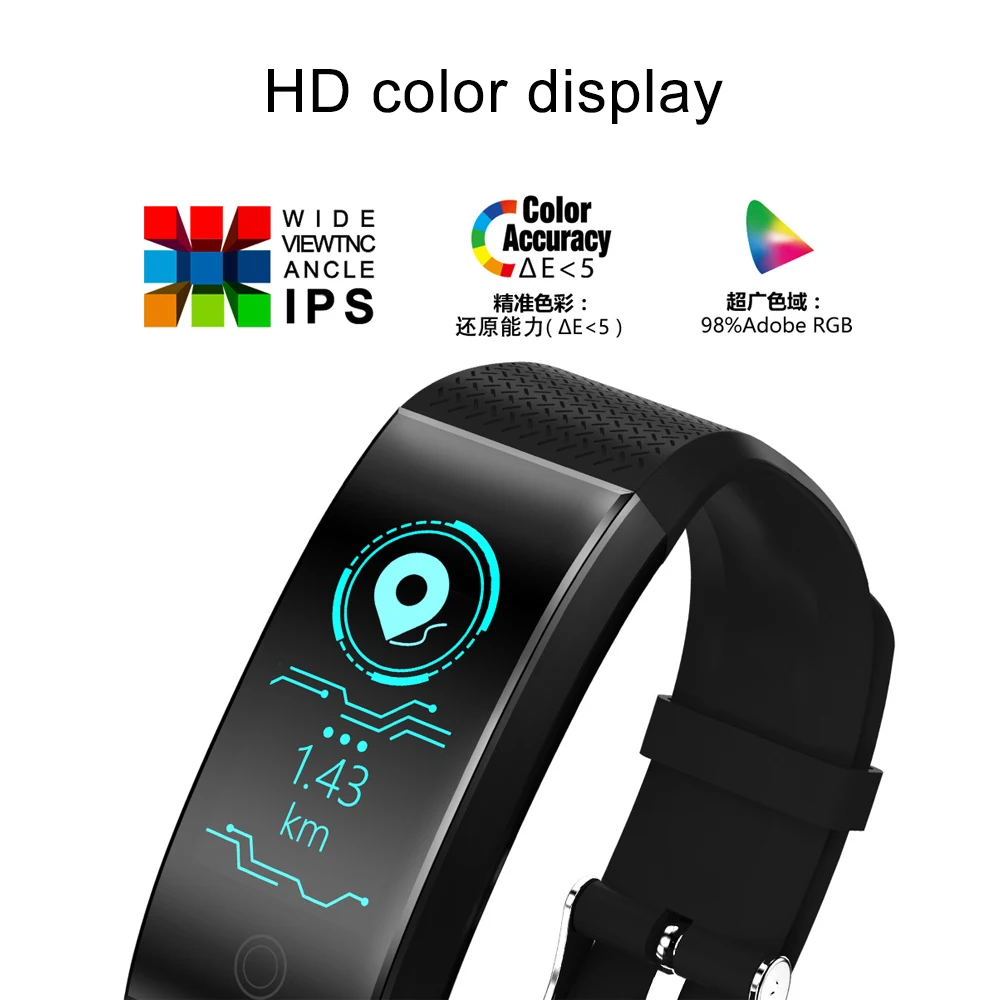 QW18 Fitness Bracelet Smart Watch Fitness Tracker Blood Pressure Heart Rate Monitor IP68 Waterproof Smart Wristband For iPhone