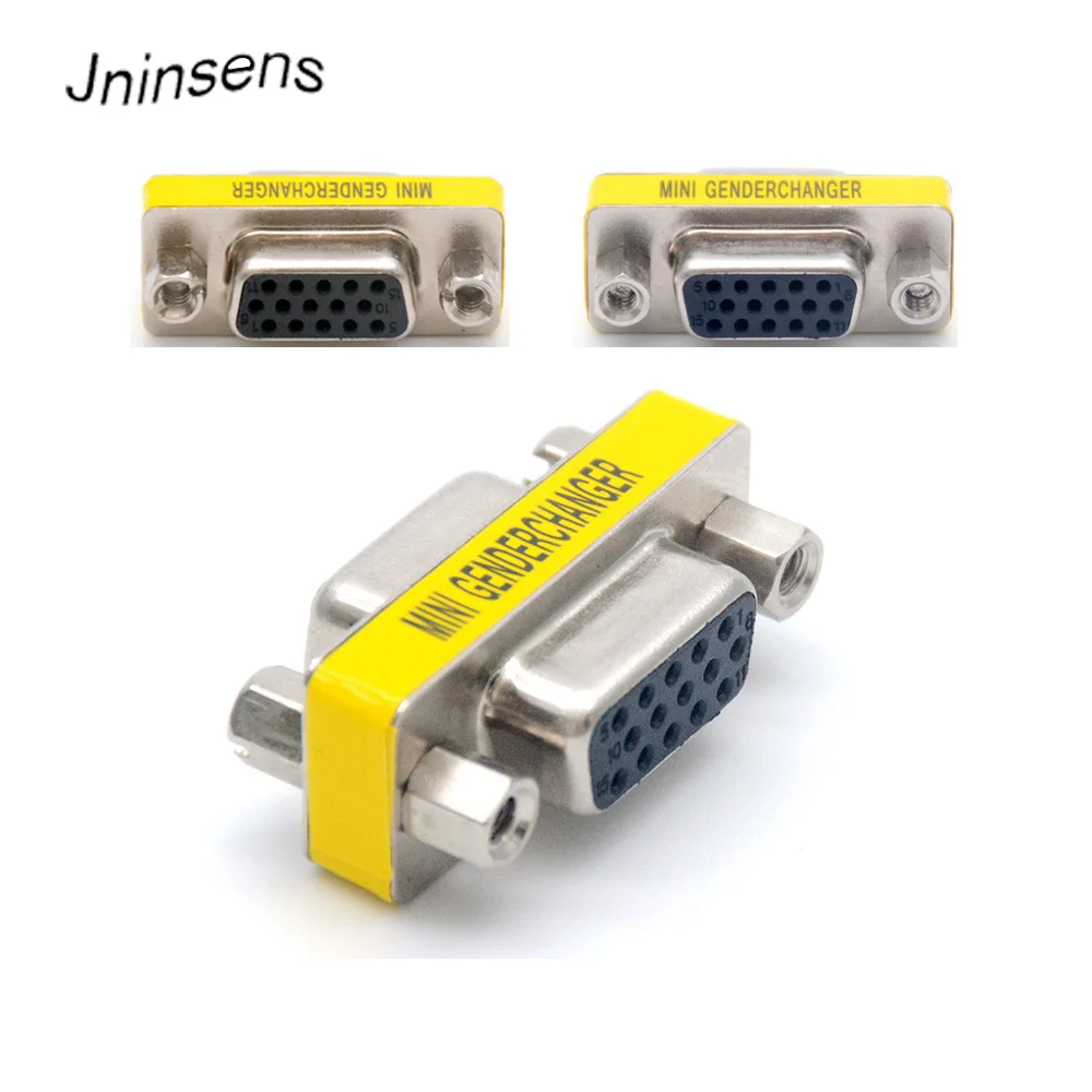 

2 Pcs/lot DB15 15 Pin VGA Female to Female for Joint Serial Port VGA Connector Adapter VGA Gender Changer Wholesale