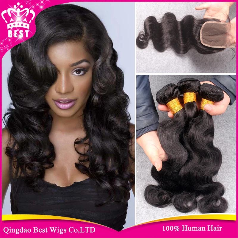 

Brazillian Virgin Hair Body Wave With Closure,Virgin Brazilian Wavy Hair With Closure,3 Bundles Wet And Wavy With Closure 3 Part
