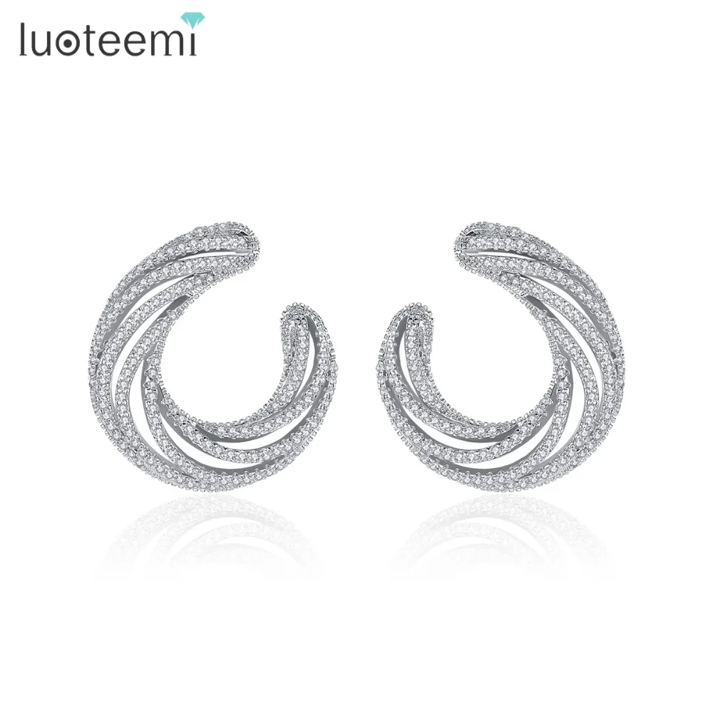 LUOTEEMI модные серьги-гвоздики неправильной формы для женщин свидавечерние НКА