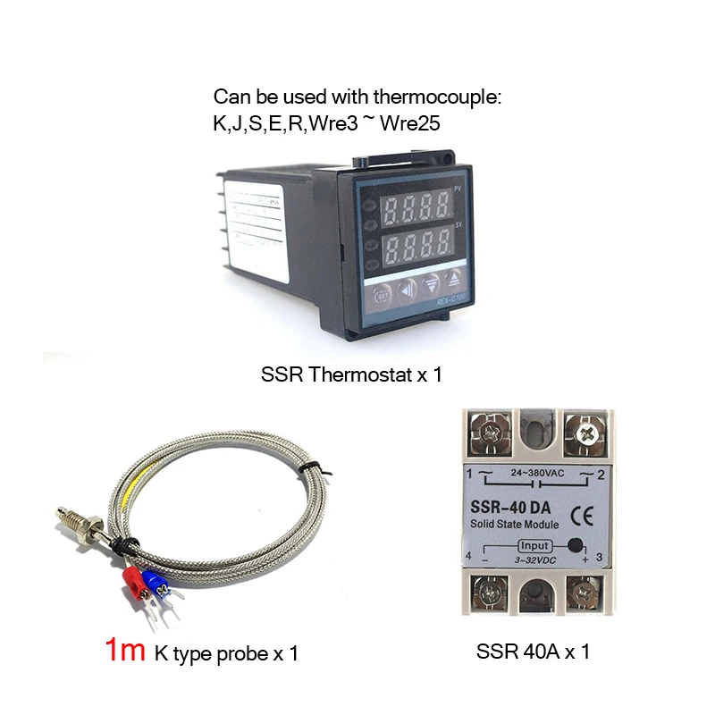 PID двойной цифровой термостат Температура контроллер 220V 10A AC REX-C 100 K регулятор температуры с термопарным полупроводниковое реле программируемый Мощность