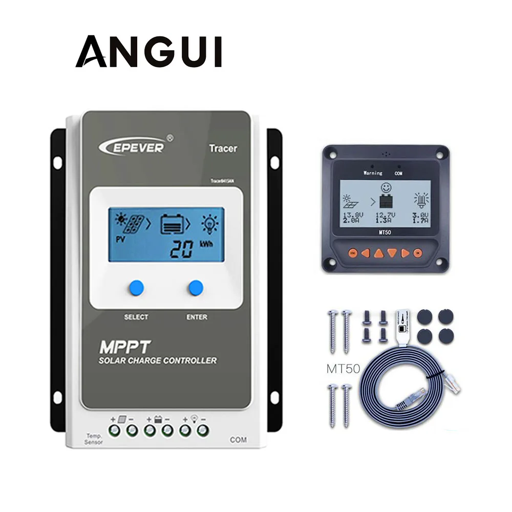 

Tracer 1206AN 1210AN 2206AN 2210AN 3210AN 4210AN 10A 20A 30A 40A MPPT Solar Charge Controller MT50 LCD meter epsolar Regulator