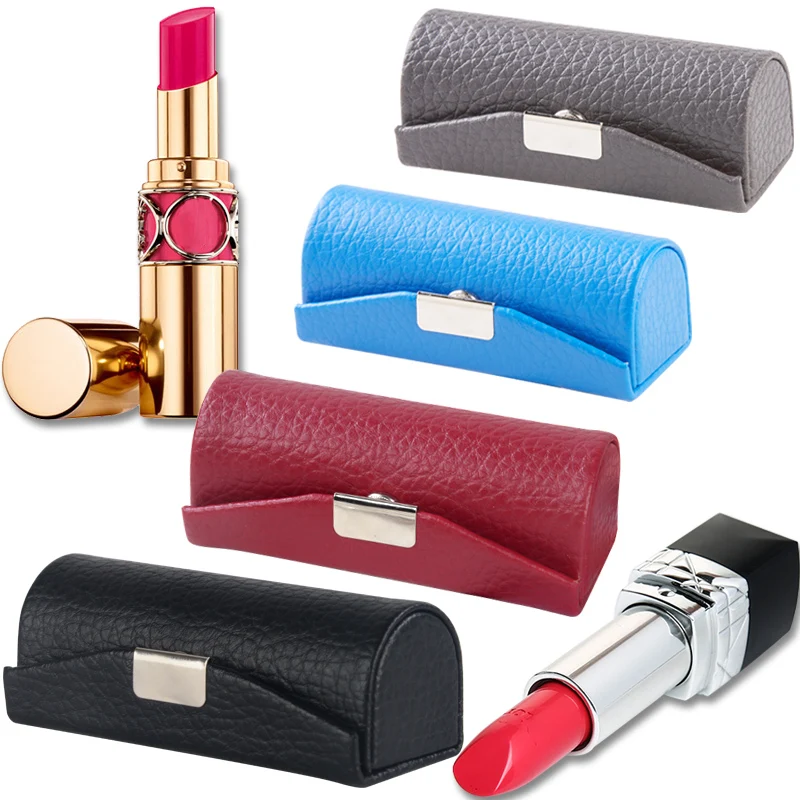Portable Lipstick Box Bag Environmental Protection Leather Portable Lipstick Box with Mirror Cosmetic Bag Portable Lipstick Box Bag Environmental Protection Leather Portable Lipstick Box with Mirror Cosmetic Bag