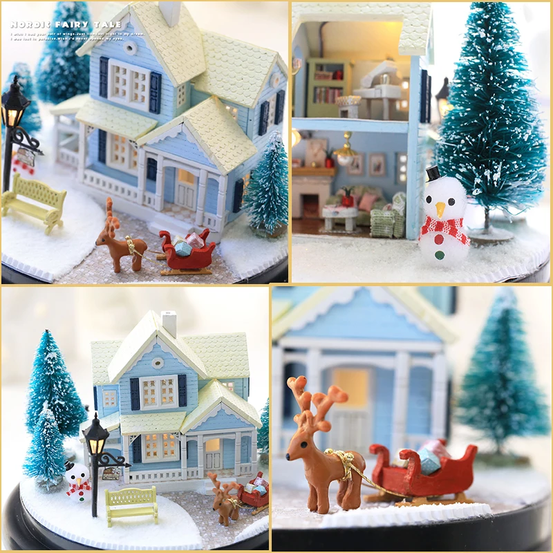 Домик CUTEBEE miniatura DIY деревянный домик с надписью сделай сам рождественские игрушки