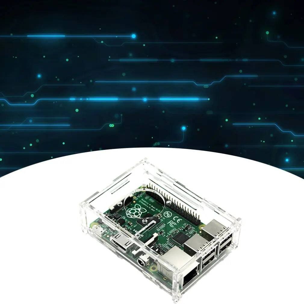 Raspberry Pie 3b + тип 1 ГБ акриловый прозрачный чехол с теплоотводным корпусом оболочка
