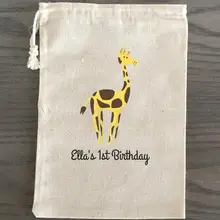 Пользовательские Жираф Safari животные Свадьба День Рождения украшения Фавор муслин подарки Сумки девичник Baby Shower Первая помощь похмелье Наборы