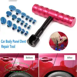 Автомобильный кузов Dent Repair Puller paint less Removal T-Hanle Bar Tool с 18 вкладками металлическая пластиковая краска Dent Repair Tool Set