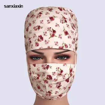 

Unisex Pharmacy Scrub Cap Nurse Doctor Surgical Hospital Adjustable Medical surgery Caps Scrub Lab Clinic Dental Operation Hat 8