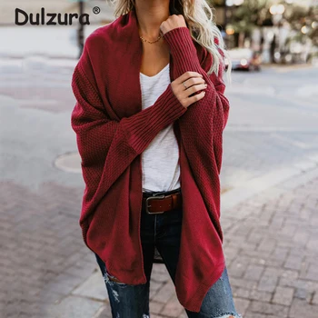 

Oversized Long Cardigans Women Sweaters 2018 Autumn Thick Warm Knitted Cardigan Coat Outerwear Chic Batwing Sleeve Sweater Femme