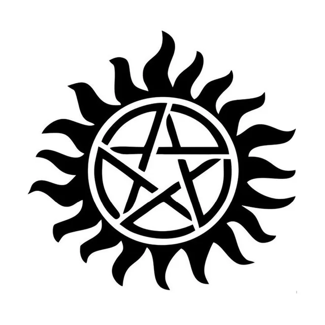 Creative 12.5*12.5CM Supernatural Anti Possession Pentagram Car