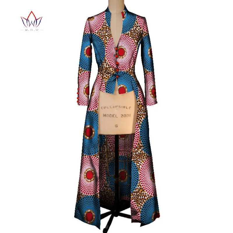 Летнее Новое Африканское пальто для женщин Тренч женский Макси Верхняя одежда Тренч женский s Dashikis брендовая одежда 6XL BRW WY2405