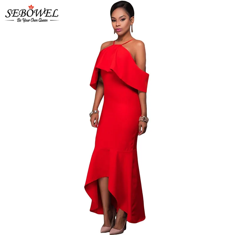 Red-Ruffled-Sleeves-High-low-Hem-Party-Maxi-Dress-LC61456-3-2