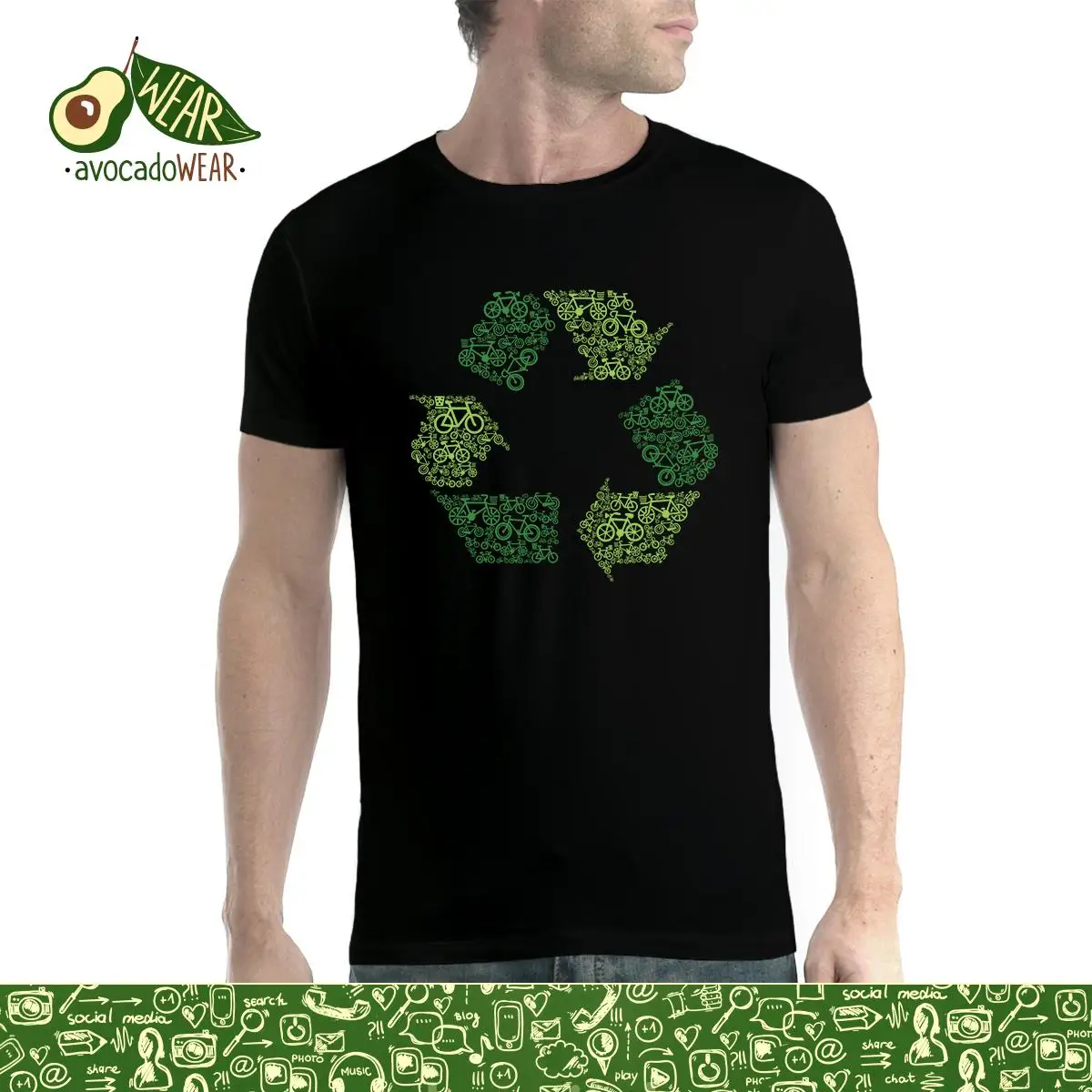Recycle Sign Clean Earth Мужская футболка XS-5XLStreetwear Забавный принт одежда хип-топ топы