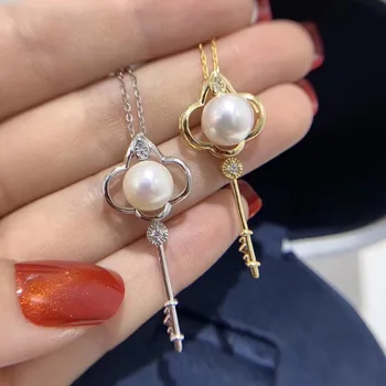 

Popular Silver Pendant Setting Mounting Pendant Findings and Component for Oyster Akoya Edison Pearls Corals Jade Stones Beads