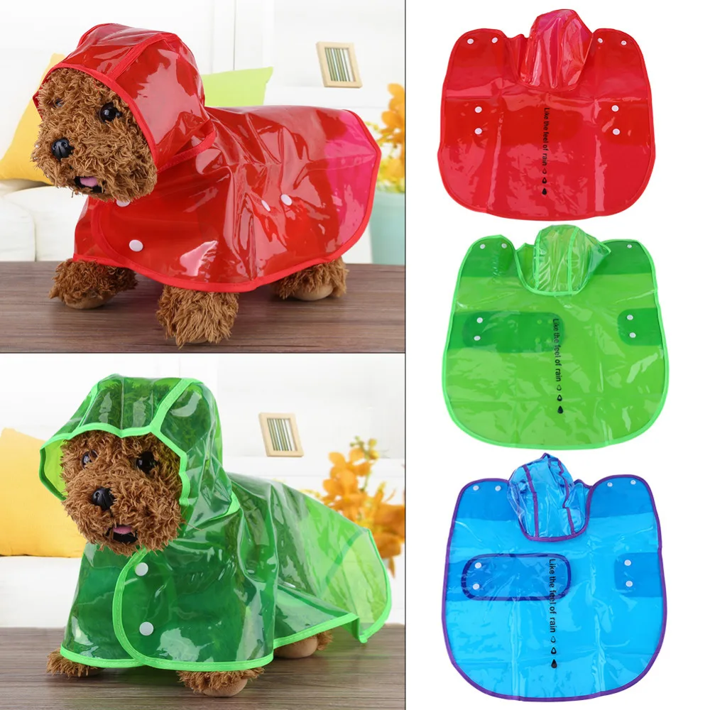 

Pet Dog Raincoat Waterproof Transparent Jacket Dog Regenjas Hood Poncho Outdoor Rain Coat Pets Clothing capa de chuva