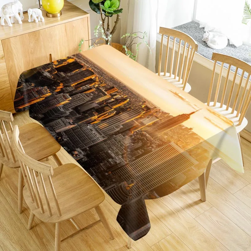

New York City Tablecloth Cloth Thicken Oxford Rectangular Table Cloth for Wedding Customizable size 100X140cm/140X200cm