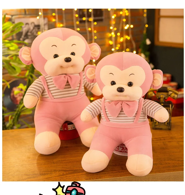 Большой 45 см мультфильм Любовь розовая обезьяна плюшевые игрушки вниз хлопок Мягкая кукла Подушка-игрушка подарок на день рождения b1999