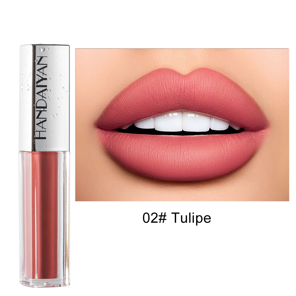 

HANDAIYAN 12Colors Creamy Liquid Matte Lip Gloss Waterproof Pink Lip Tint Nude Lips Glaze Lipstick Batom Lip Plumper Gloss TSLM2