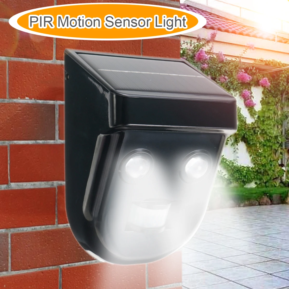 

2 Bulbs PIR Sensor Motion Garden Sloar Powered Led Flood Light Outdoor Wall Lamp Spot Light Waterproof Emergency Security Lights
