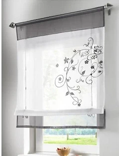 

1 piece Beautiful embroidered patchwork can liftering ribbon roman blinds decoration widow curtain, kitchen/cafe/door curtains