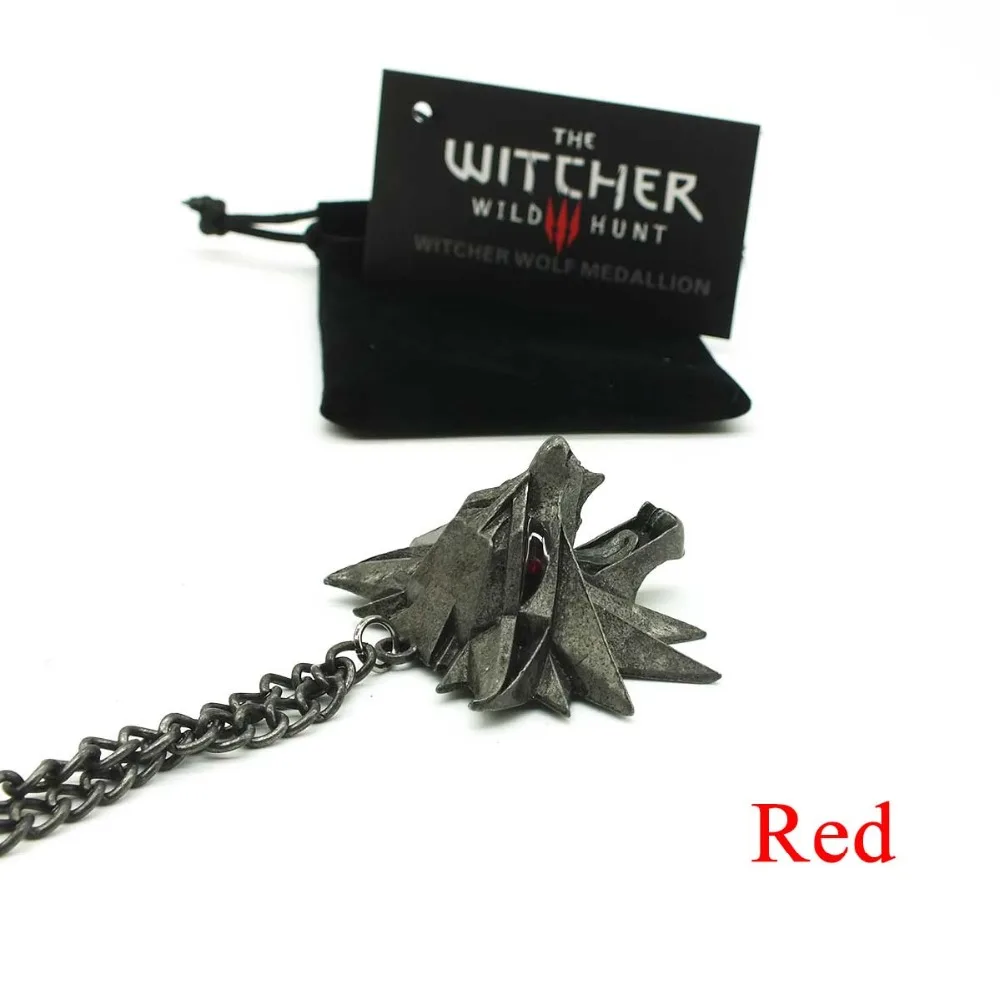 Pendant Wizard Witcher 3 Medallion Pendant Necklace Wolf Head Necklace U Pick Color Halloween Necklace & Pendants