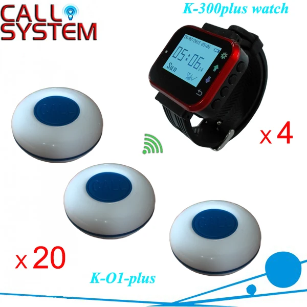 

Table guest ordering button system 20 buzzers 4 wrist watch pager for bistro/bar/pub shipping free