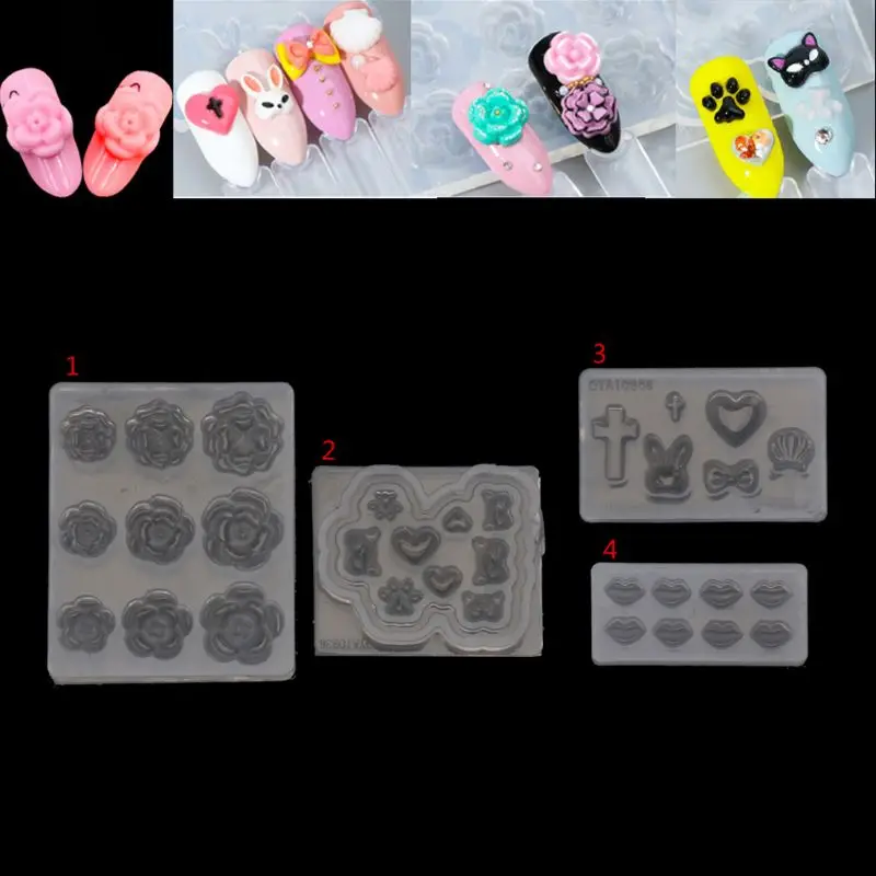 

DIY Jewelry Molds Nail Art Silicone Mold UV Gel Template Form Mold Acrylic Nail Carving Mold