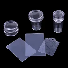 3 Diferente Conjunto de Geléia Clara Placa Stamper e Raspadores Definir DIY Polonês Imprimir Template Manicure Acessórios (1.66 ''/1.38/1.1'')(China)