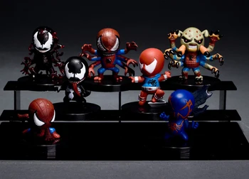 

7pcs Marvel Classic Superhero The Amazing Spider-Man/Peter Parker Venom Super Cute PVC Figure Toys New Loose
