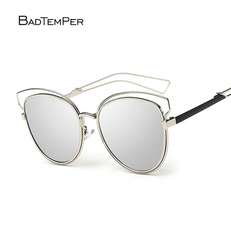 Badtemper Runde Cat Eye Metall Sonnenbrille frauen Dame Mode Marke Designer Spiegel Sonnenbrille Preise