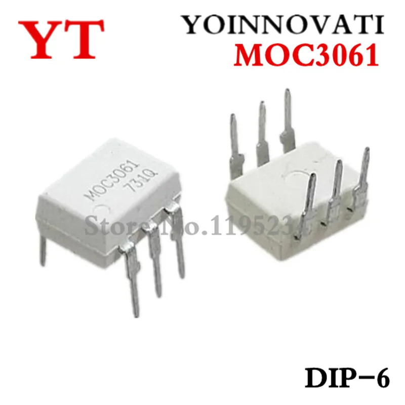Free Shipping 100pcs/lot MOC3061 MOC3061M 3061 DIP6 IC-in Integrated ...