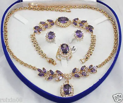 

Bridal Fashion Jewellery Women's Set Necklace Earring Ring Bracelet AA AAA style 100% Natural Noble Fine jewe