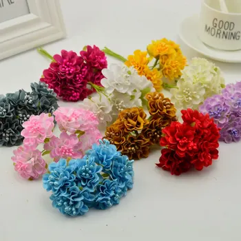 

6 pcs Mini Woven cherry plum stamen decorated wedding gift boxes bouquet of flowers Artificial garlands of DIY material